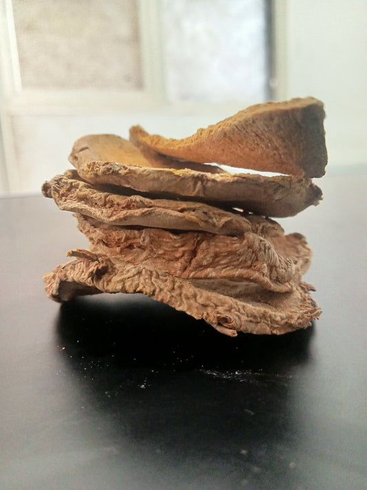 Slice dried curcuma