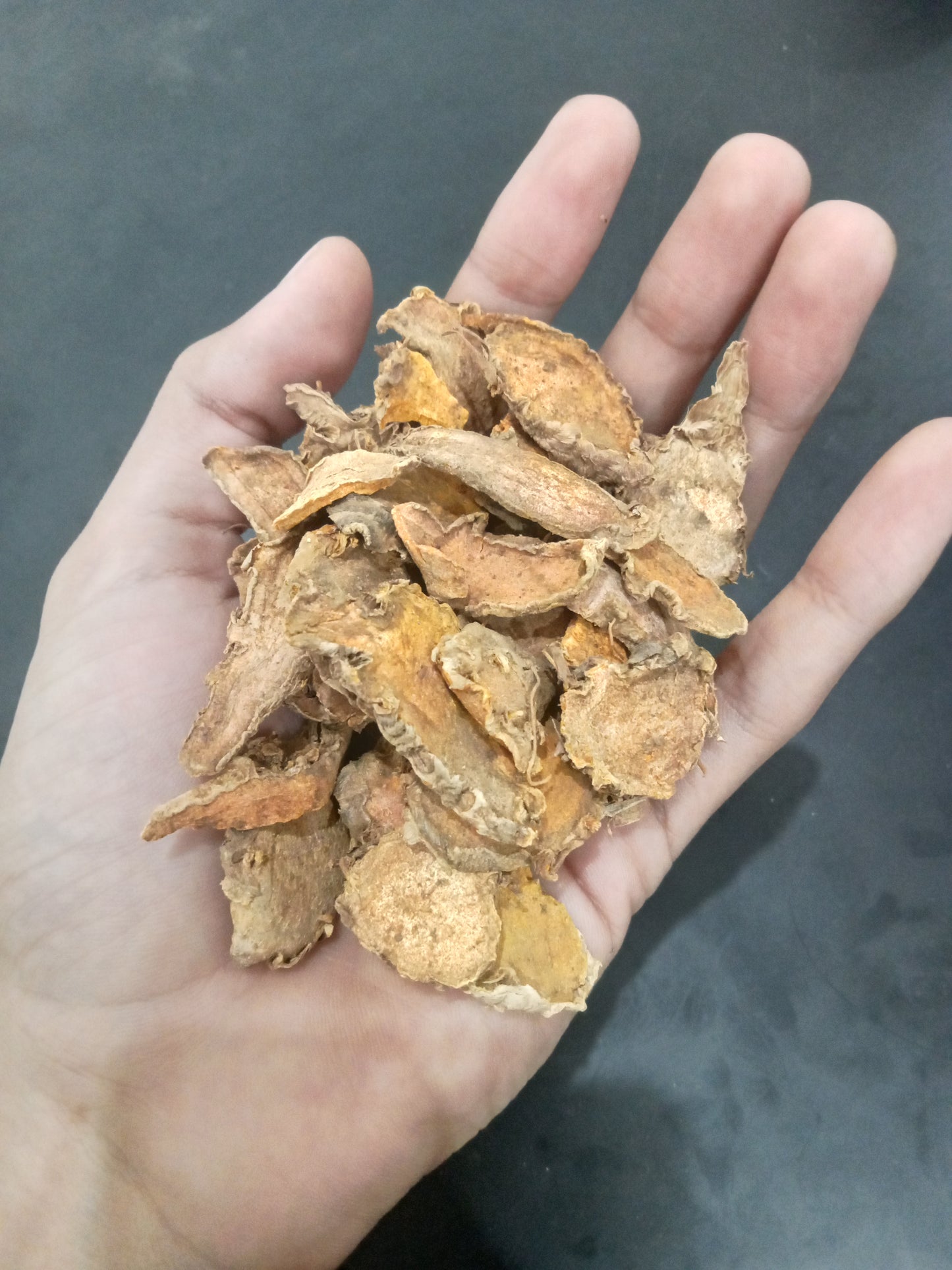 Slice dried turmeric