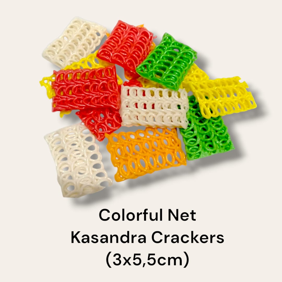 colorful net kasandra crackers (3x5,5 cm)