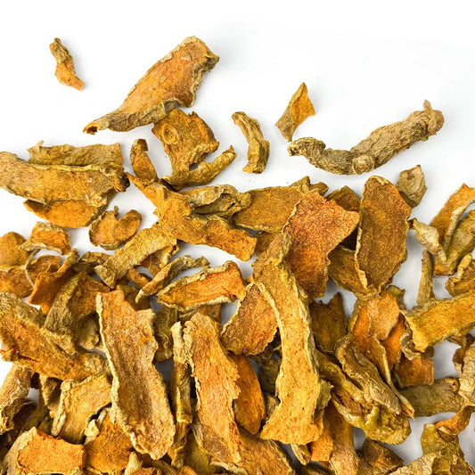 Slice dried turmeric